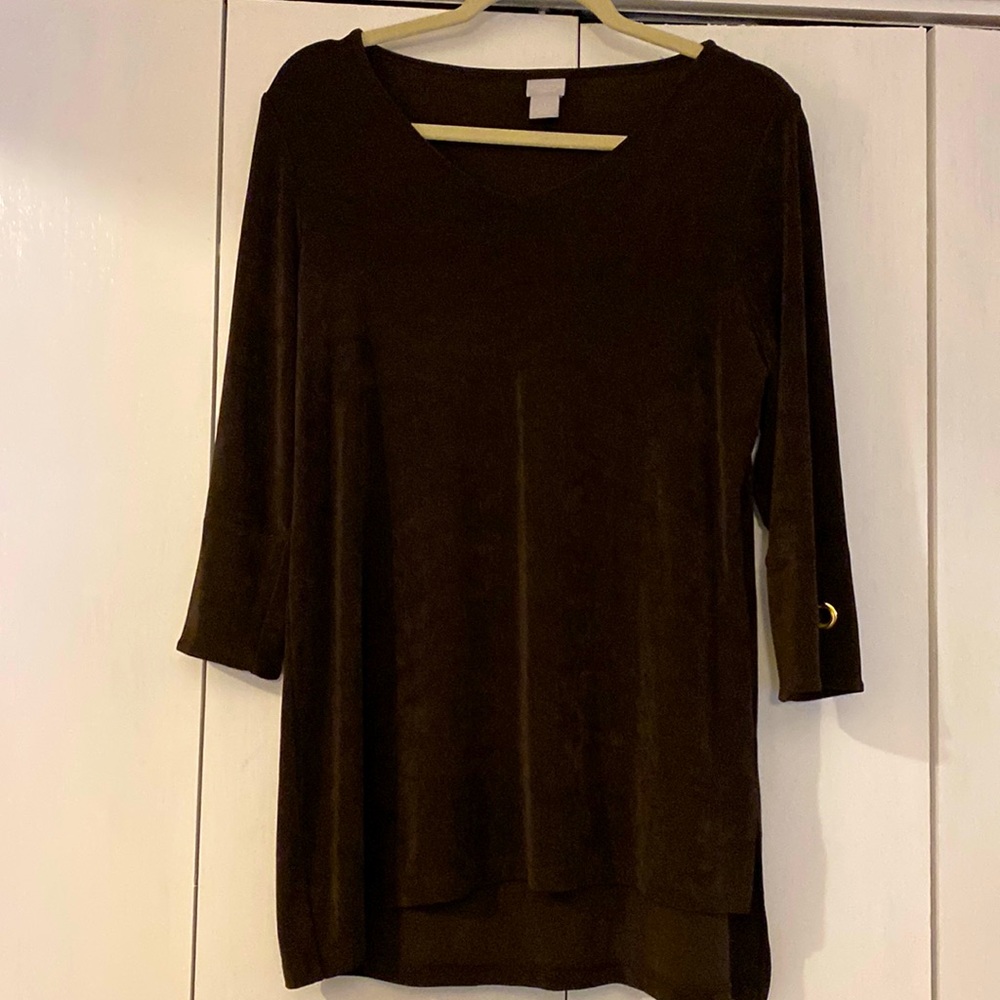 Chico’s Travelers Brown tunic. Size 1 (medium)
